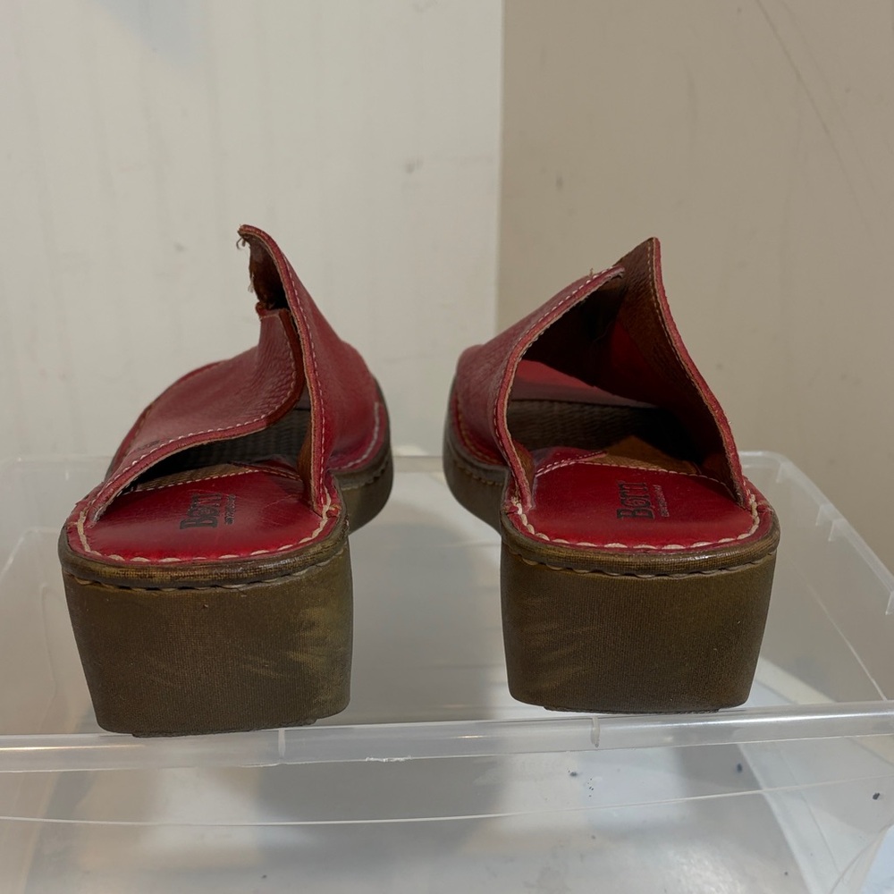 Born Cherry Red Leather Clogs - image 4